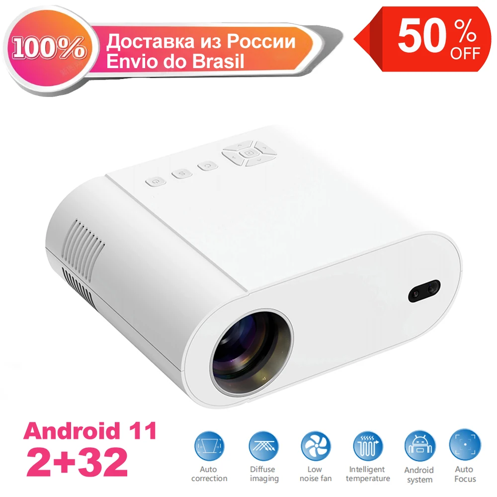 Vivicine Mini Portable 1080p Video Projector, L007Q, Android 11, WIFI, Full HD, 4000 Lumens, Home Theater, Game Beamer