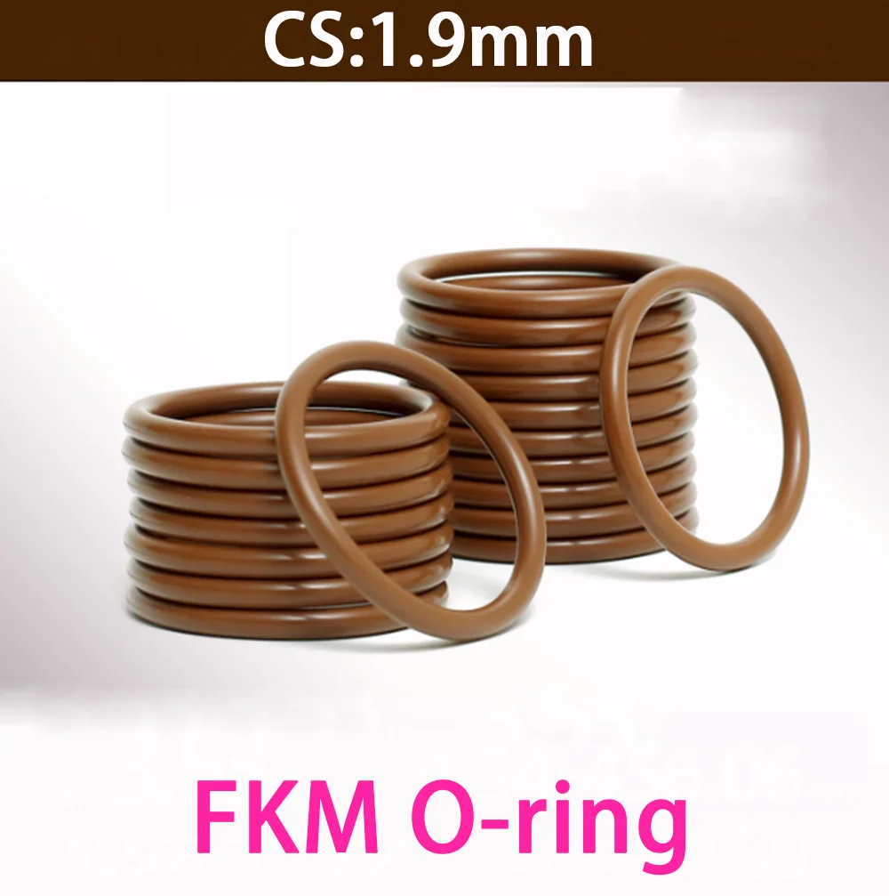 CS1.9mm Brown FKM O Ring Seal High Temperature and Corrosion Resistance Oil Acid and Alkali Resistant Fluorine Rubber O-Ring 70A