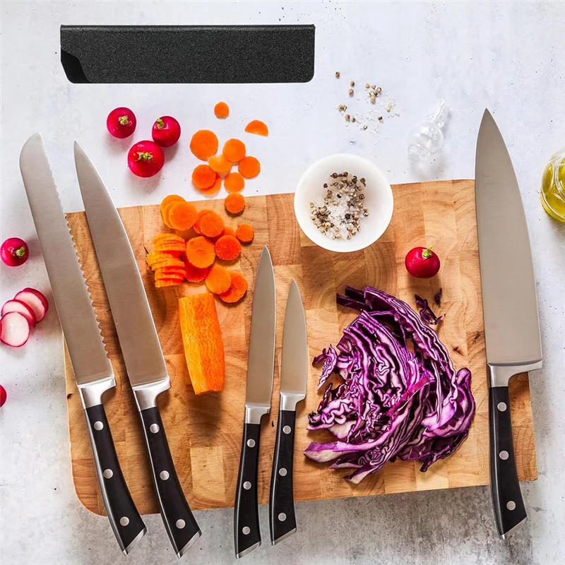 J1UL1N ABS Knife Cover Sleeves For 5In Santoku Knife, 6Pack Knife Guard Blade Protector Universal Knife Sheath For Home Kitchen