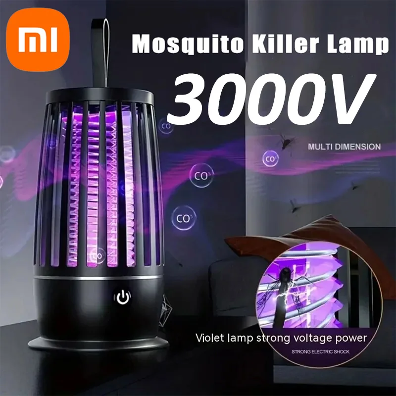 XIAOMI-Mosquito Killer Lamp, Armadilha elétrica Fly, InsectKiller portátil, Lâmpada recarregável USB, Outdoor Mudo Anti Mosquito Lamp, Insect Killer