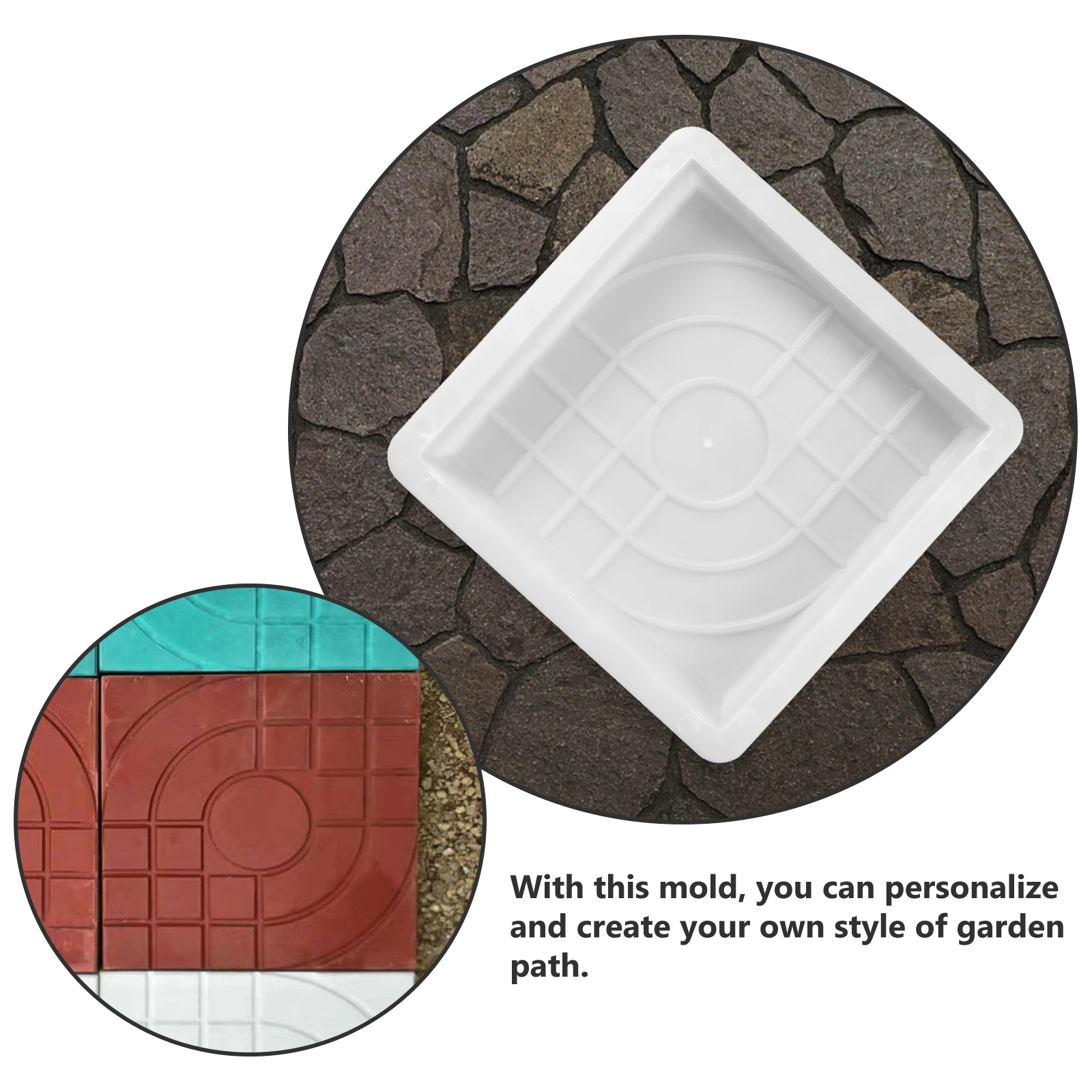 

Garden Stepping Stone Molds Concrete Paving Stones DIY Brick Mold Lawn Pavement Forms Color Cement Reusable