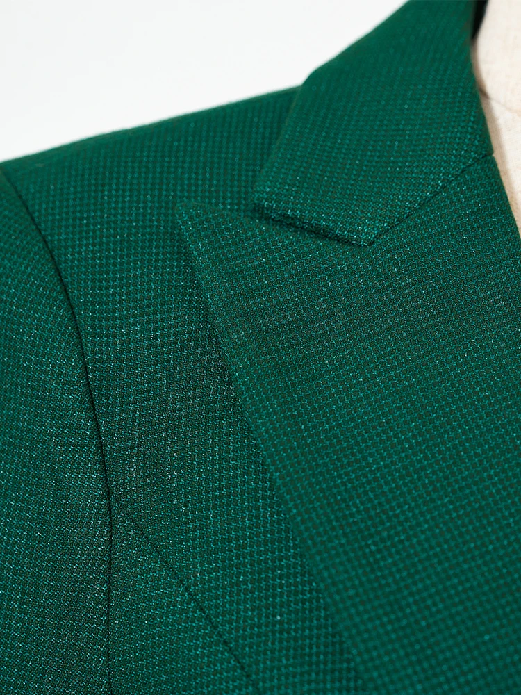 Costume pantalon de travail formel pour femmes, vert marine, couleur unie, ensemble Blazer 2 pièces pour dames de bureau, qualité