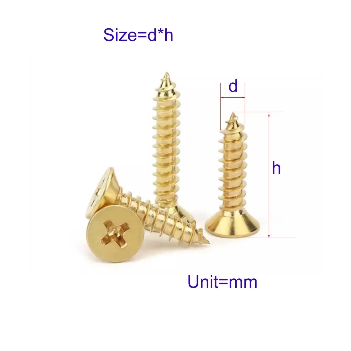 

Brass Countersunk Cross Tapping Screw M2M3 M3.5 M4 M5M6M8