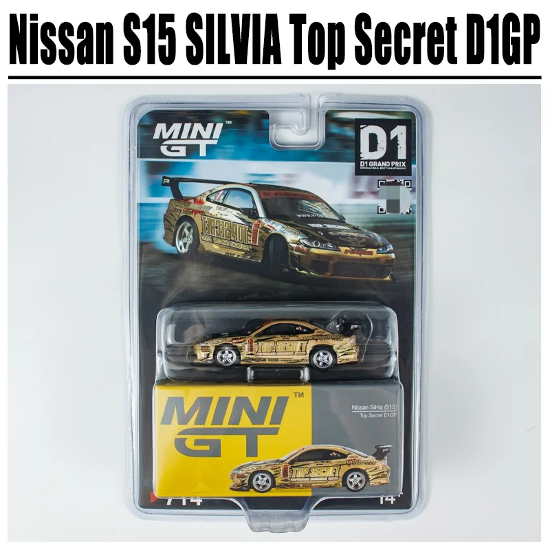 

MINIGT 1/64 Nissan S15 SILVIA Top Secret D1GP Alloy Toy Motor Vehicle Diecast Metal Model Gifts