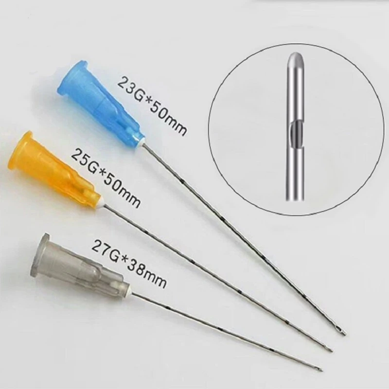 Blunt tip filling injection sleeve 14G 90MM 18/21/22/23/25/27/30G uric acid facial filling nose micro blunt needle wholesale