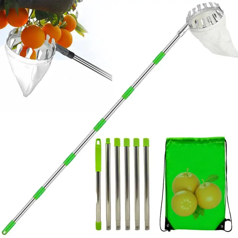 

Fruit Picker With Telescopic Pole Metal Fruit Picker Orchard Gardening Apple Peach Picking Tools Garden Fruit Catcher Collection