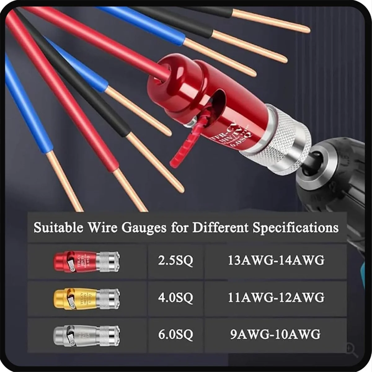 Wire Stripper,Wire Stripping Tool & Wire Twisting Connector, Wire Twister Tool for Drill, Electrical Wire Connectors Kit