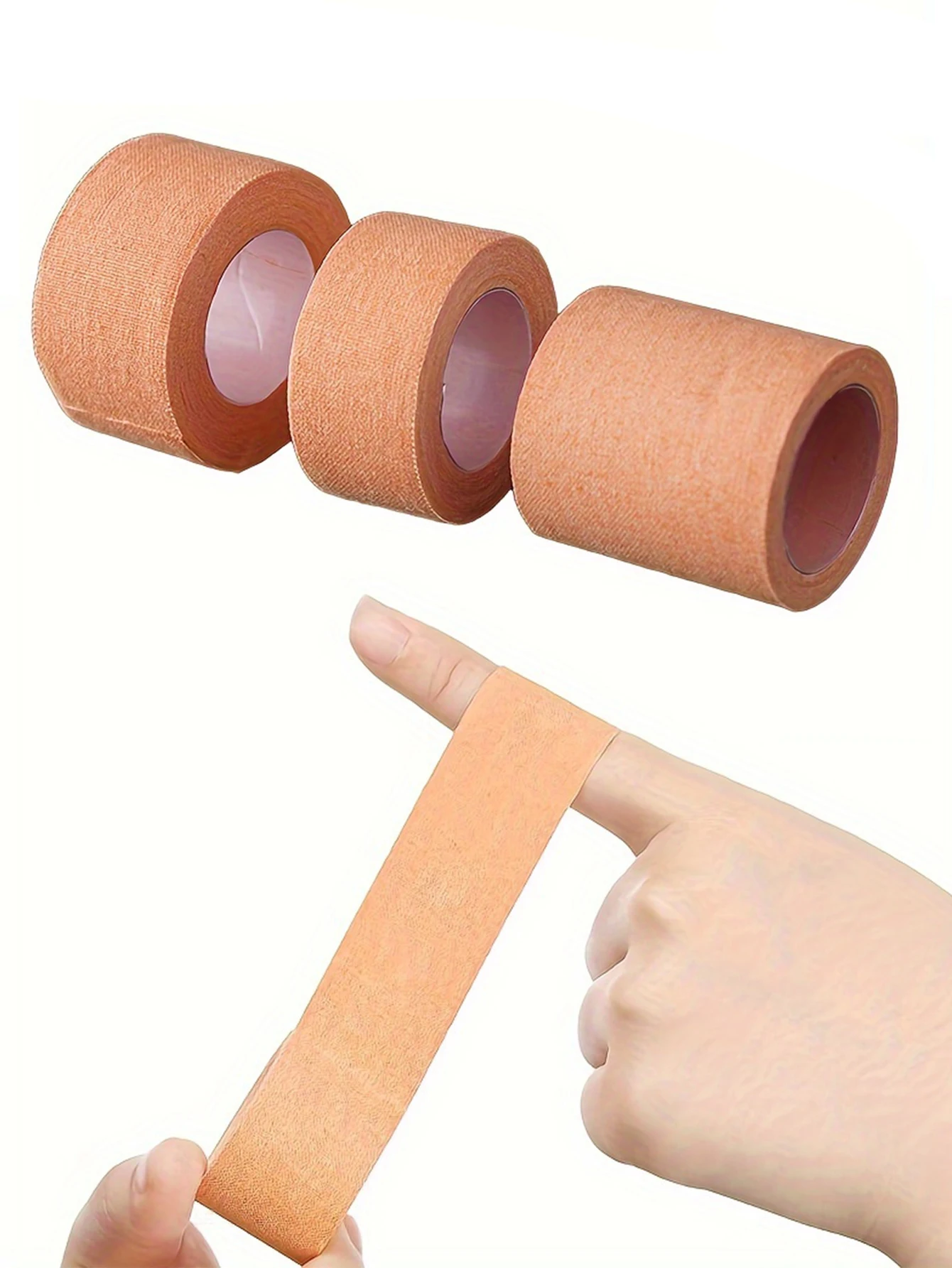 Sport Selbsthaftende Kohäsive Bandage Elastische Unterstützung für Knie Finger Knöchel Handflächen Schultern Hautfarbenes Vliesband – Detail 2
