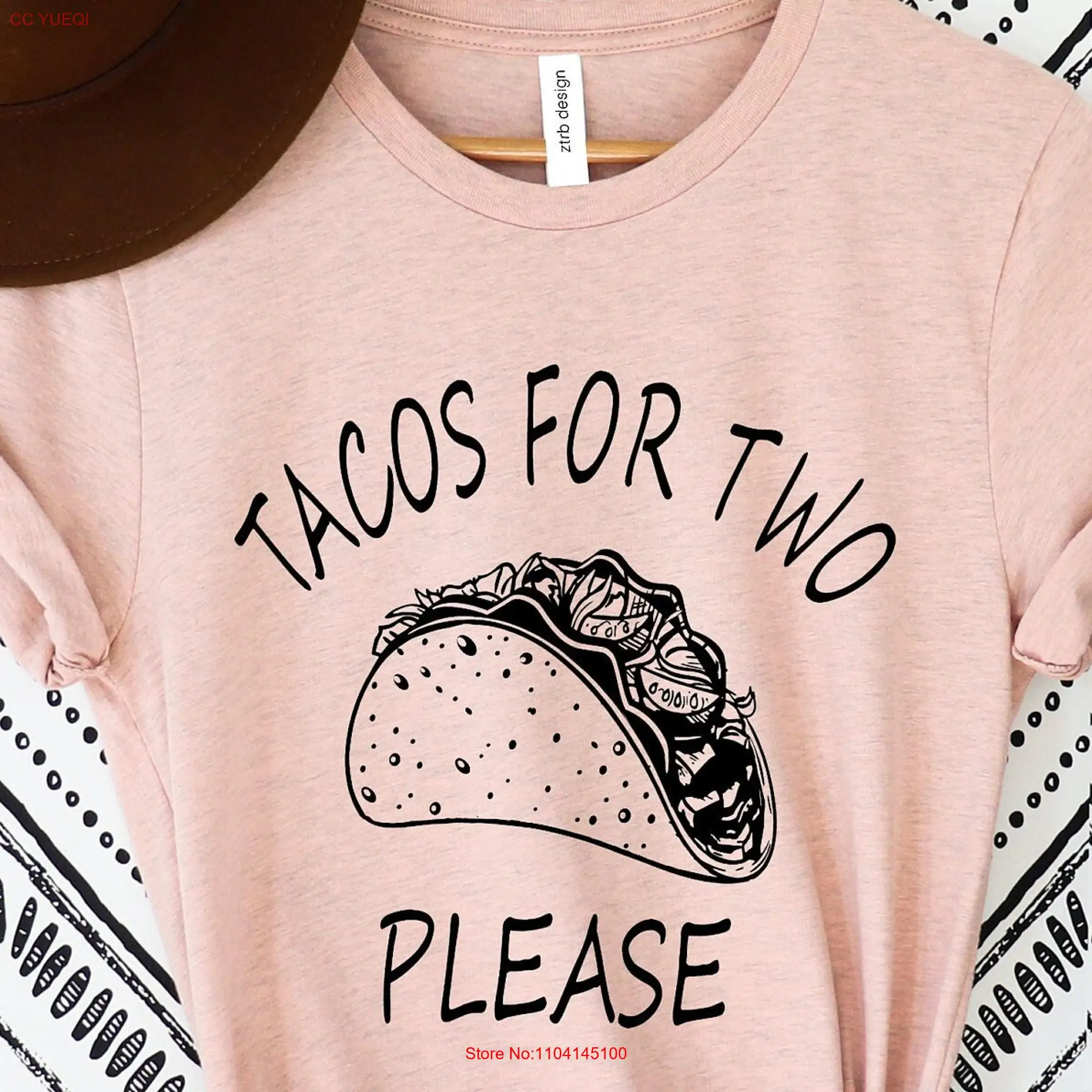 Pregnancy AnnouncemenT T Shirt Funny Tacos for two please Cute Idea PregnanT long or short sleeves