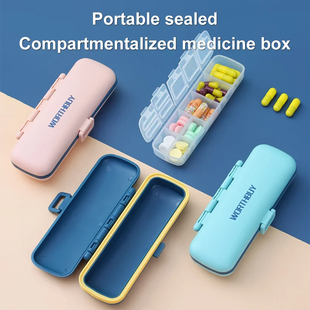 7 Days Pill Box Plastic Tablet Candy Pill Cases Portable Storage Tablet Holder Travel Organizer Pill Dispenser Container Pillbox