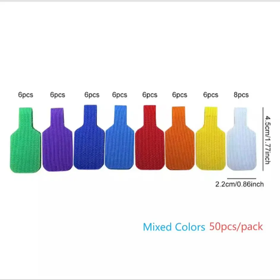 JNSUR Magic Tape Cable Labels Special for Cable/Wire/Data Cable/Charging Cable Organization Color Optional Waterproof & Writable