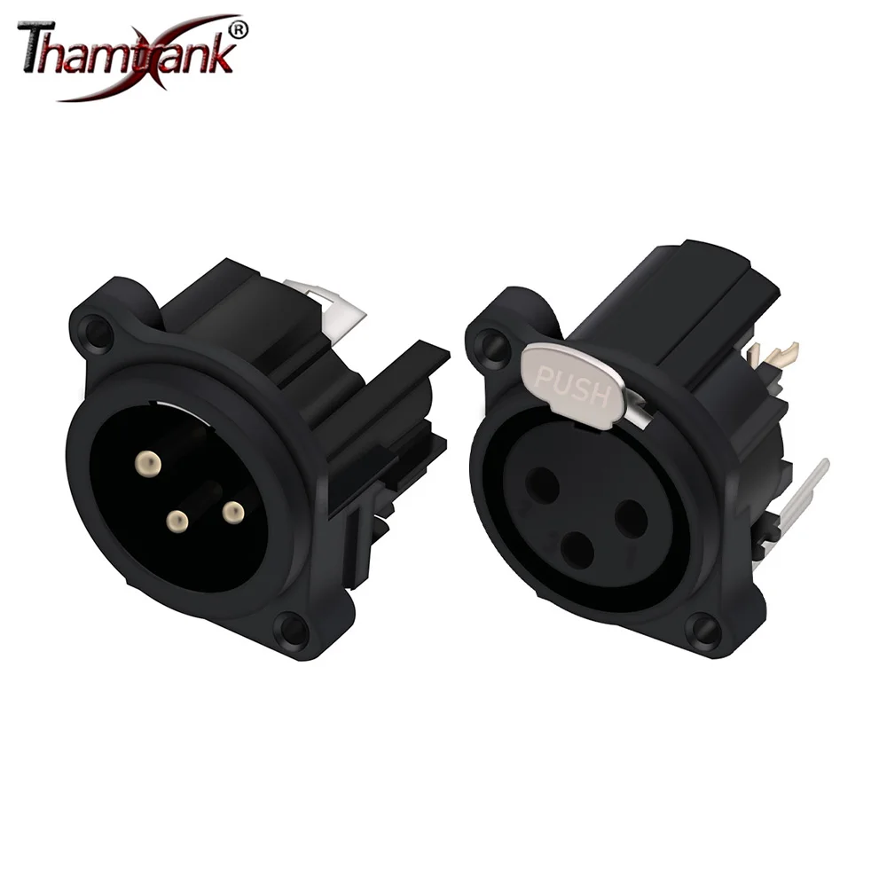 10pcs XLR Plug&Socket  3Pins XLR Male Plug&Female Socket Panel Mount Chassis 3Pins Square Shape XLR Connector Adapter