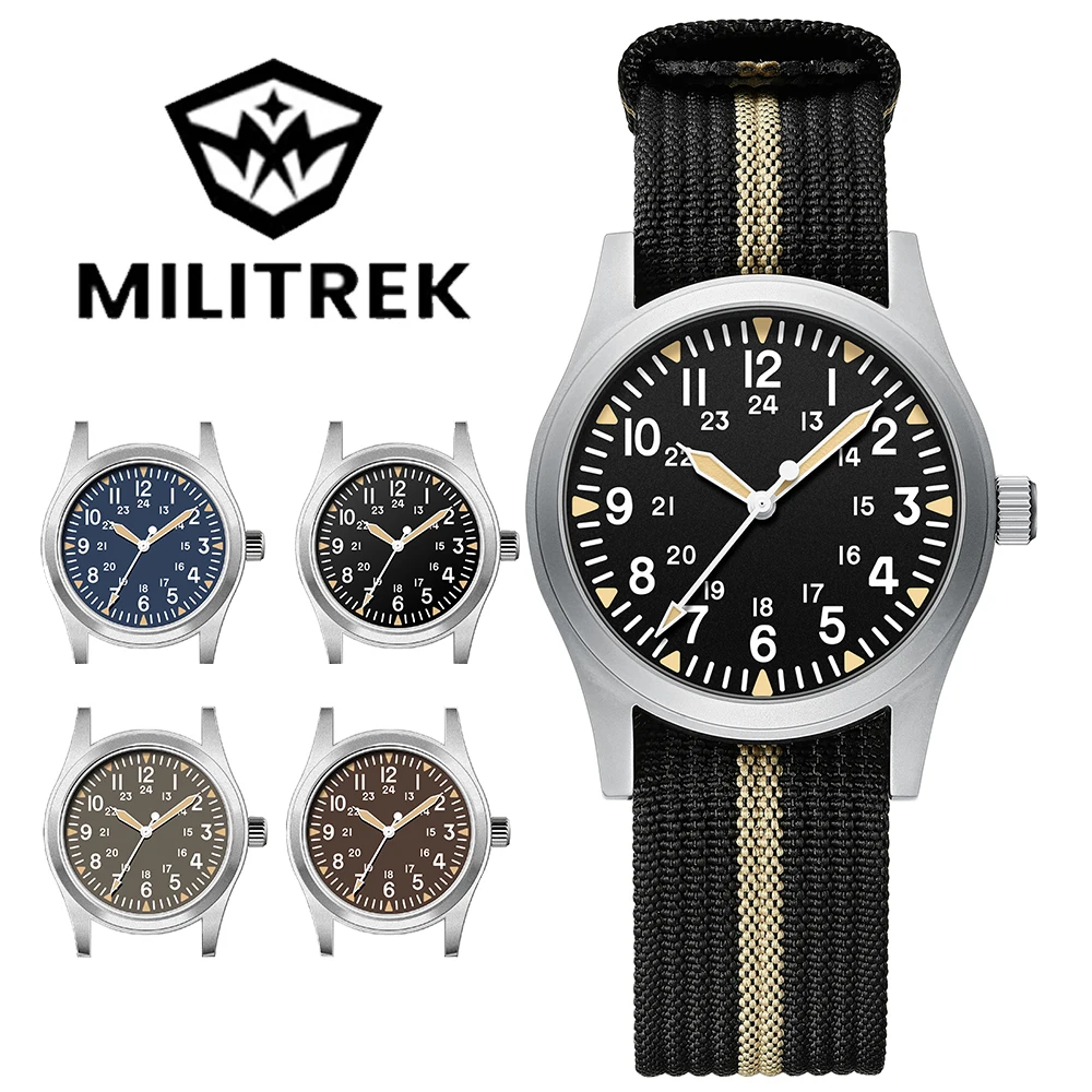 

2025 MILITREK MT9001 Мужские кварцевые часы в стиле ретро в стиле милитари, 100 м, водонепроницаемые, с сапфировым стеклом, нержавеющая сталь 360 л, светящиеся reloj hombre