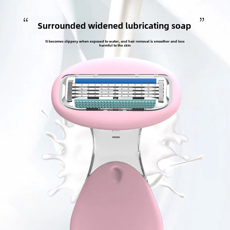 Portable Women\'s Safety 4-Blades Shaving Razor Female Body Face Bikini Underarm Hair Removal Manual Shaver Tool With Travel Box