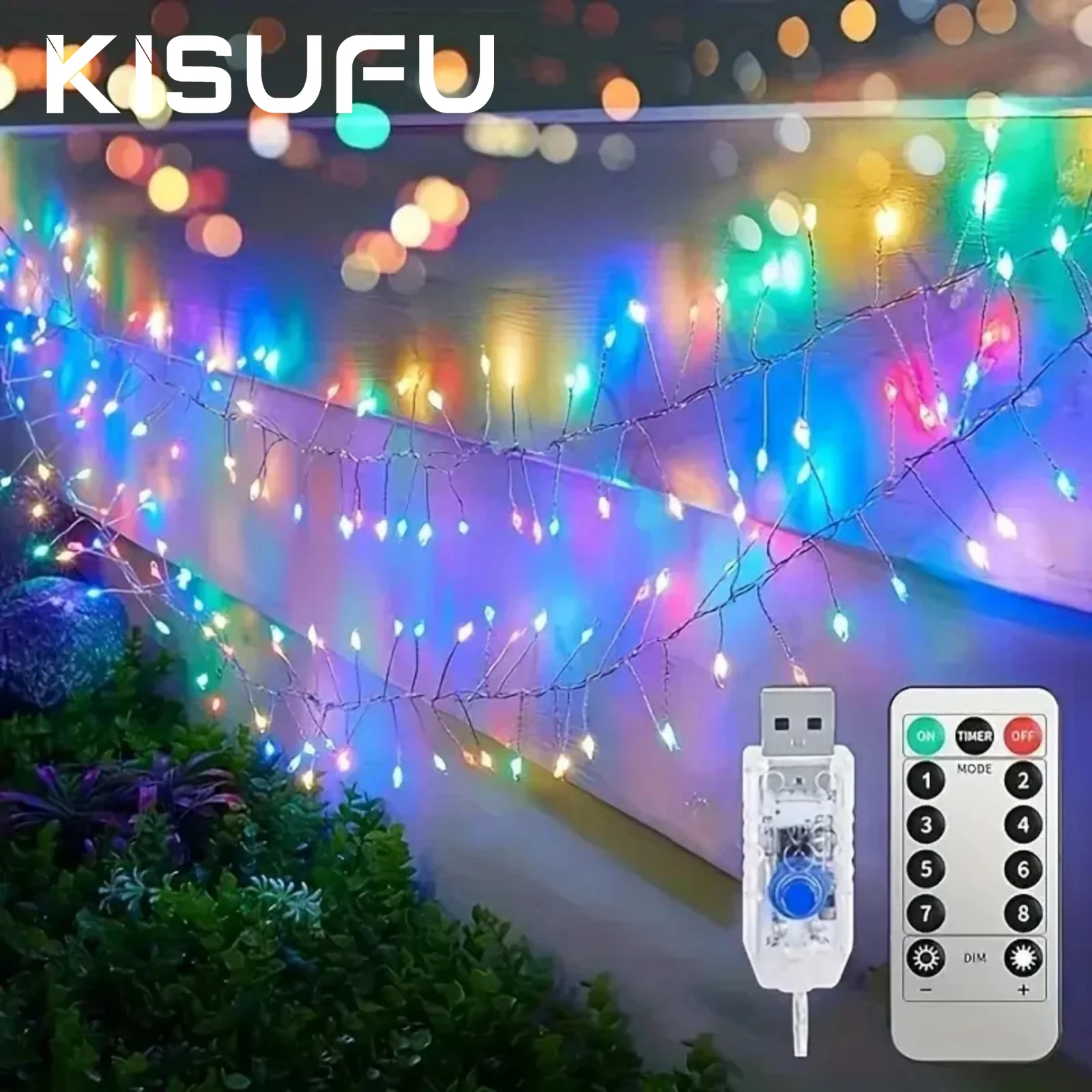 USB Led String Light 8Modes Remote Control Black/Silver Wire White Natural Warm Waterproof Fairy Lights Party  Garden Gift Decor