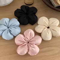 Korean Oversized Blue Flower Scrunchie Headdress Women Girls Trendy Design Rubber Elastic Hair Band Vacation Hair Accessories - Image 5