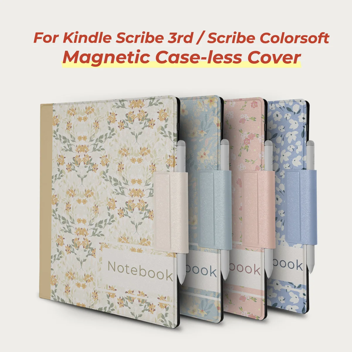 twosheep Floral Notebook Magnetic Case suit for Kindle Scribe 11 Inch 2025 Scribe Colorsoft Auto Wake Pen Holder Stand Folio Sma