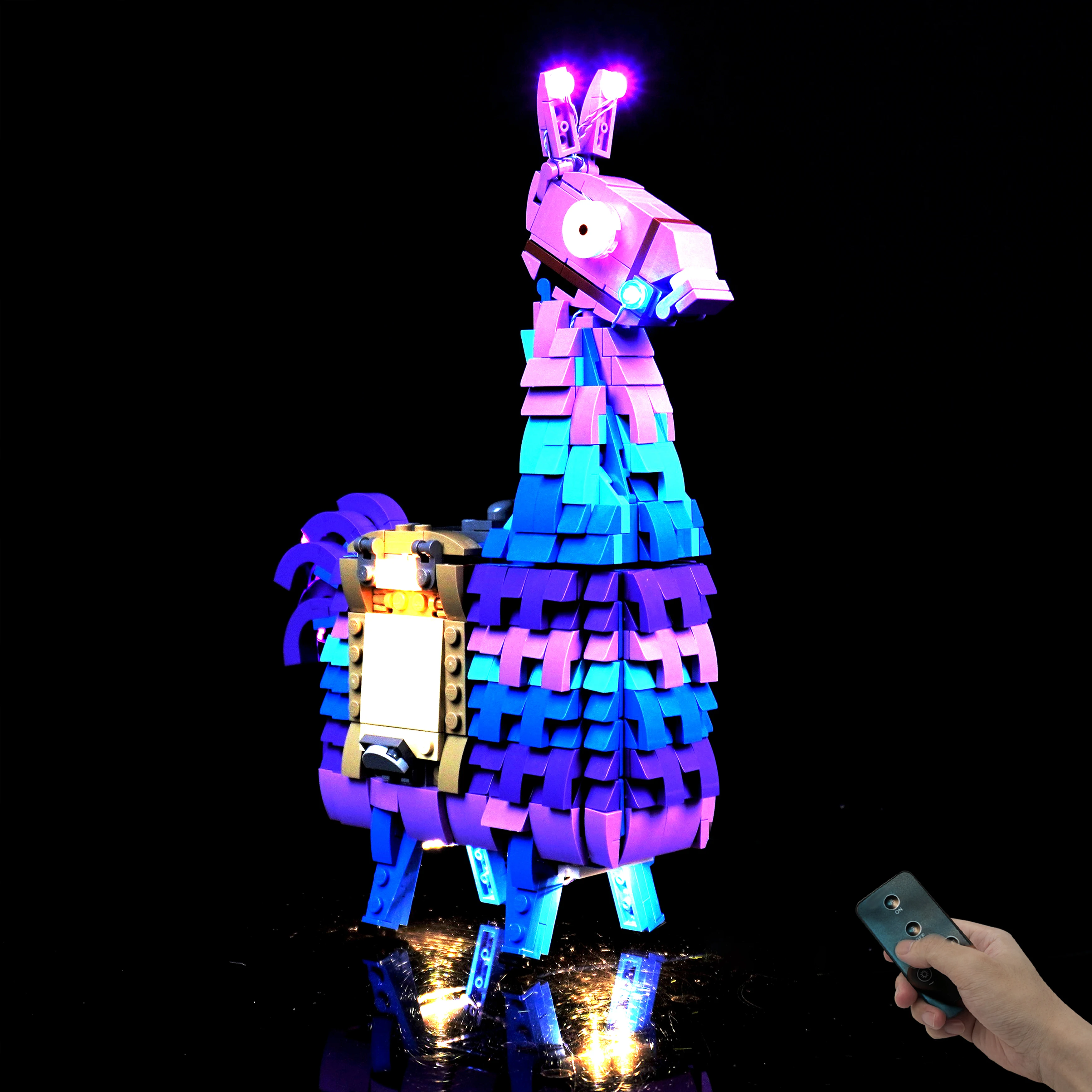 Kit di illuminazione a LED compatibile con 77071 Cartoon Llama Game Style Building Blocks Modello Set di luci decorative con telecomando