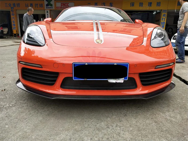 Suitable for the Porsche 718 Boxster high-quality carbon fiber C-type front bumper edge front lip body kit