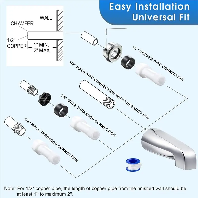 Replacement Faucet Handle Set For Price Pfister, Shower Faucet 3 Knobs Tub Spout No Diverter Kit-[ToolMr A83]