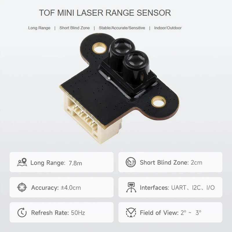 TOF Laser Range Sensor Mini Time Of Flight Laser Range Sensor Radar Module UART Serial Port I2C Interface Communication