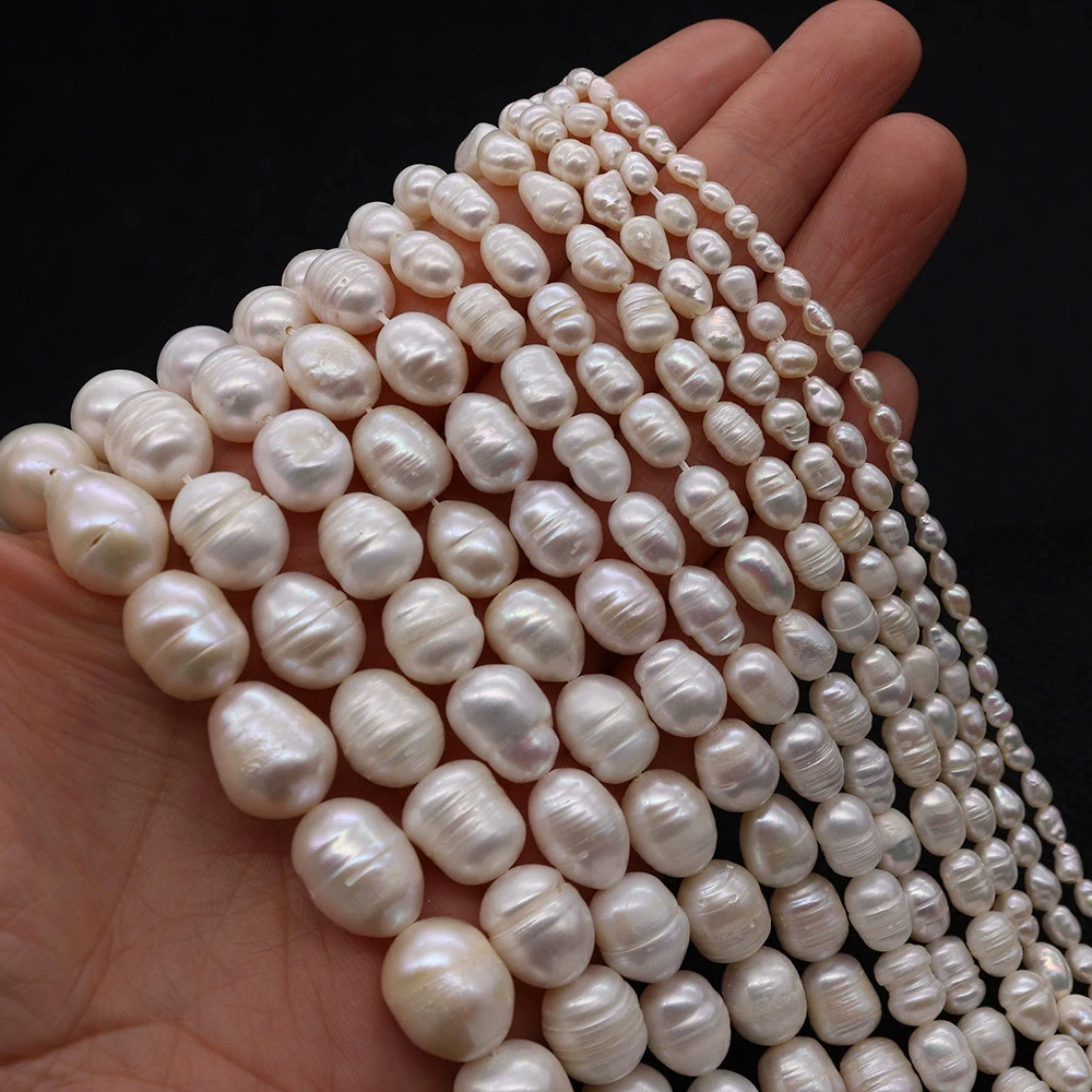 

100% Baroque Oval Freshwater Pearl Beads AA/AAA Quality 36cm Length Beads for for Jewelry Making DIY Women Bracelet Necklaces