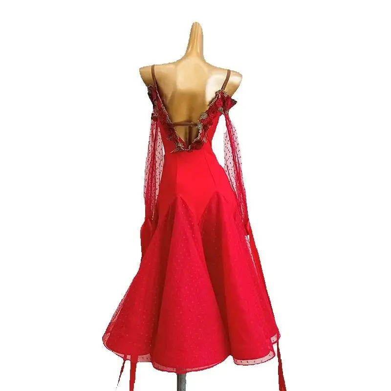 Robe de danse moderne sexy pour femmes, robes de danse de salon standard national, olympiques de performance de valse, nouveau, 2024