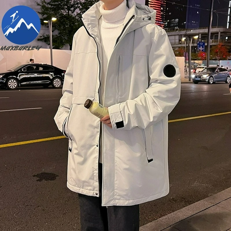 

COMXZ Winter Padded Jacket Men New High Quality Casual Outdoor Travel Windproof Parka Knee Length Hooded Thick Korean Style Coat
