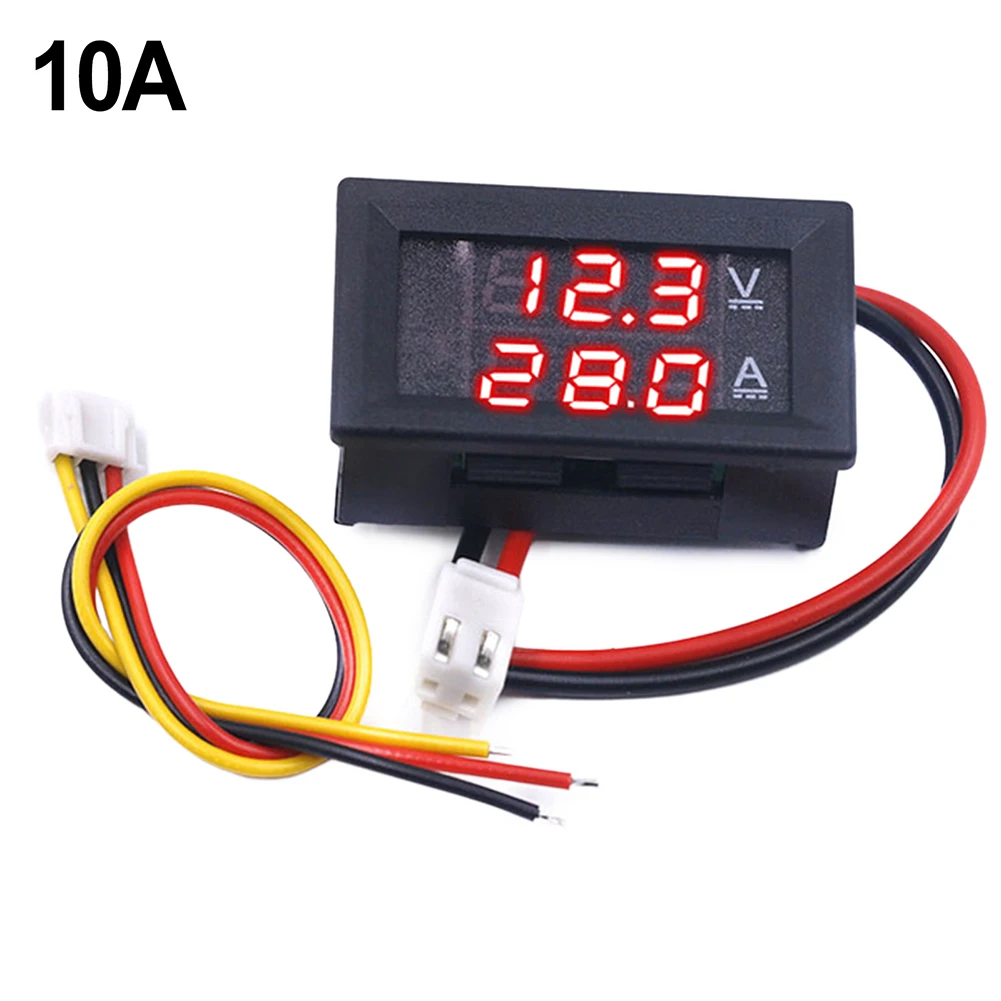 Current Meter Panel Versatile DC Volt Amp Meter Gauge 0 100V 10A LED Dual Digital Voltmeter Ammeter for Battery Car Motorcycle