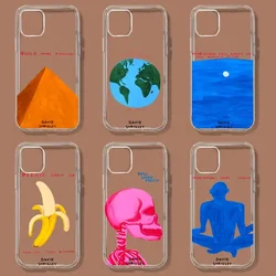 Funda de teléfono de David Shrigley Visual Arts, carcasa transparente para iPhone 11, 12 Mini, 13, 14, 15 Pro, XS Max, X, 8, 7, 6s Plus, 5, SE, XR