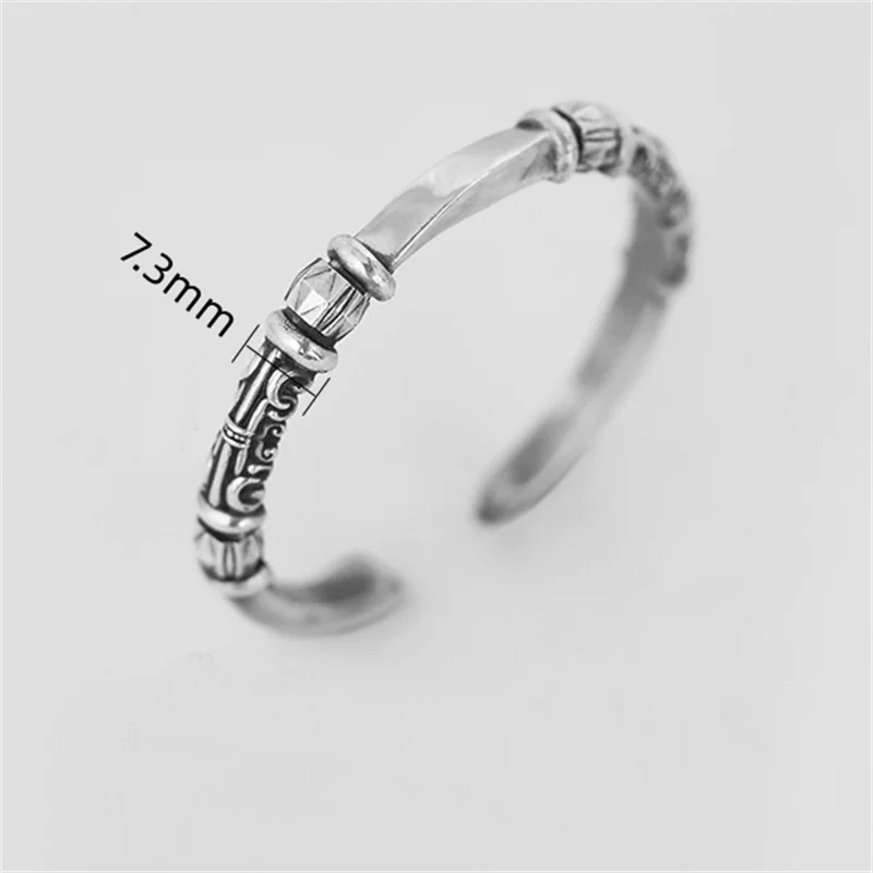 Retro Lines Flower Rotating Bead Twisted Bracelet For Men Jewelry Lucky Hand Accessoried Bangle Male Gift For Birthday