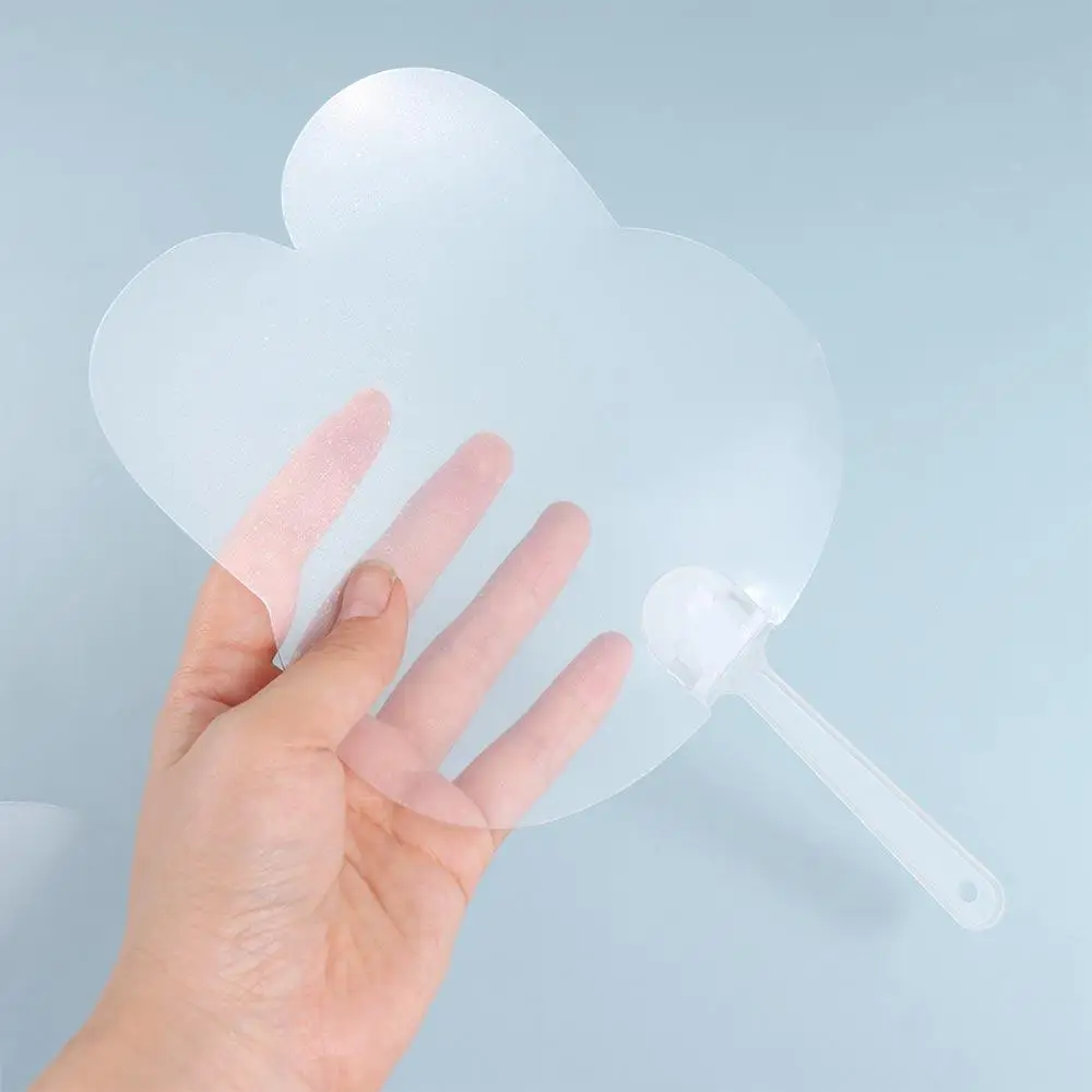 Easy Use DIY Transparent Hand Fans Portable Handicrafts DIY Blank Fan Cute Graffiti Fan Children's
