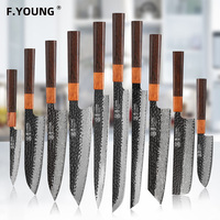 F.YOUNG Japanese Hand Forged Kitchen Knives Damascus Steel Chef Knife Vegetable Slicing Sashimi Utility Cooking Kitchen Utensils