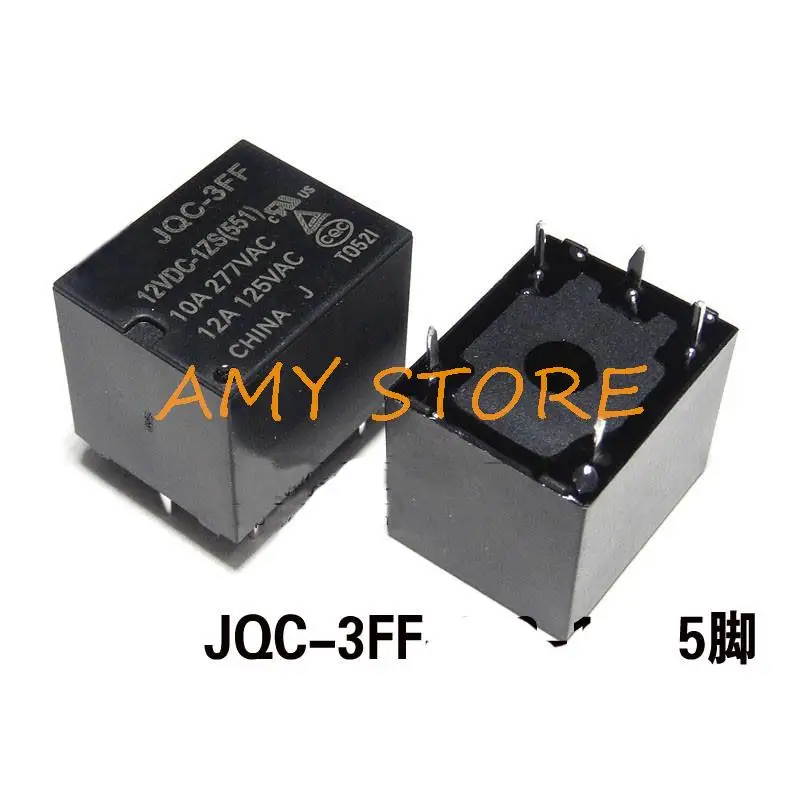 10pcs JQC-3FF(T73) 1HS 1ZS 4Pin 5Pin 10A 277VAC 12A 125VAC Contact Power Relay DC 5V/9V/12V/24V/48V Coil