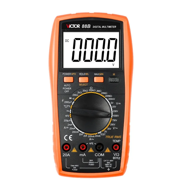 Imagem -05 - Victor-multímetro Digital Tester Lcd Resistência Capacitância Faixa Manual Freqüência de Temperatura Ture Rms 2000 Contagens Novo 88b