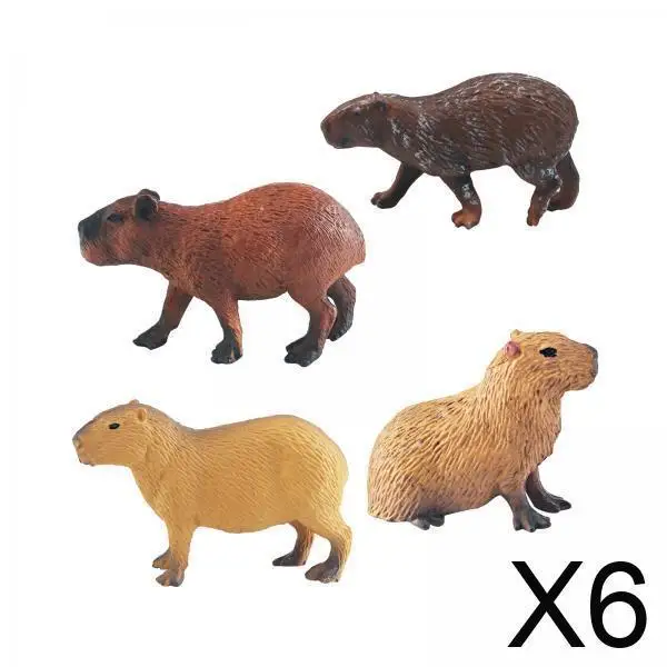 6xMini Capybaras الشكل الإبداعية كابيبارا تمثال للبنين بنات هدايا عيد ميلاد