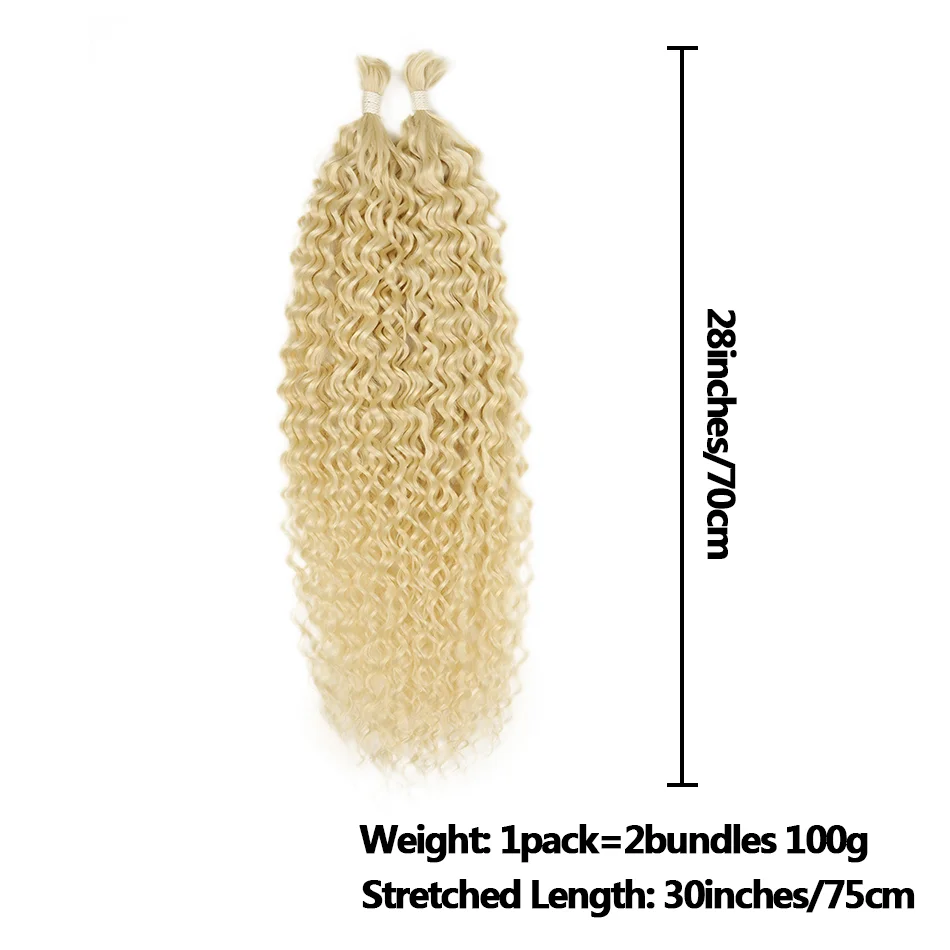 شعر صناعي مموج بالمياه لتضفير 100 جرام بدون لحمة موجة عميقة لتضفير شعر صغير صناعي لضفائر بوهو