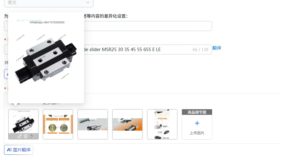 Machine Tool Roller Linear Guide Slider MSR Series E LE Precision Motion Components for Industrial Use