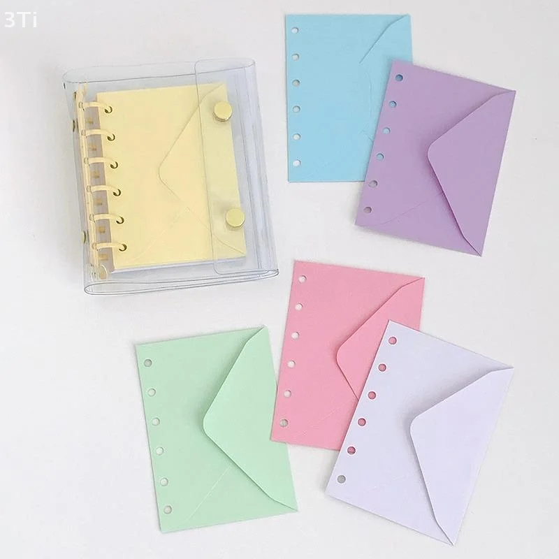 5Pcs 귀여운 패션 오프닝 포켓 바인더 폴더 이동식 바인더 보관 가방 현금 예산 가방 다채로운 봉투 보관 가방