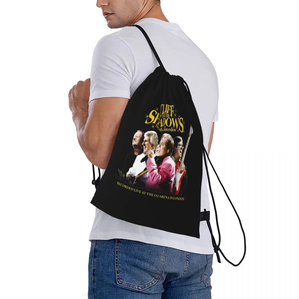 Cliff Richard And His Band Backpacks Multi-function Drawstring Bags Sports Bag Book Bags for Travel Students