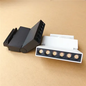 조절식 LED 레일 트랙 램프, 조도 조절식 접이식 스포트라이트, 모던 천장 고정장치, 침실 조명기구, 12W, 24W, AC220V, 1 개