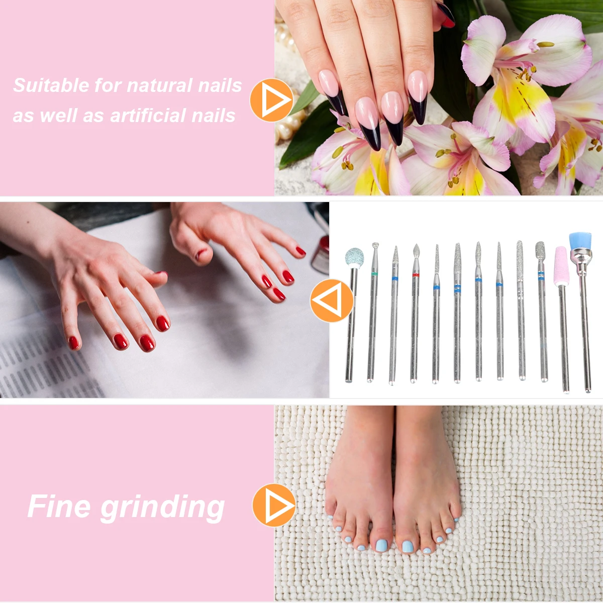 

Tungsten Steel Nail Grinding Manicure Drill Bits For Natural Artificial Nails Cuticle Cleaner Tool Salon Home Use
