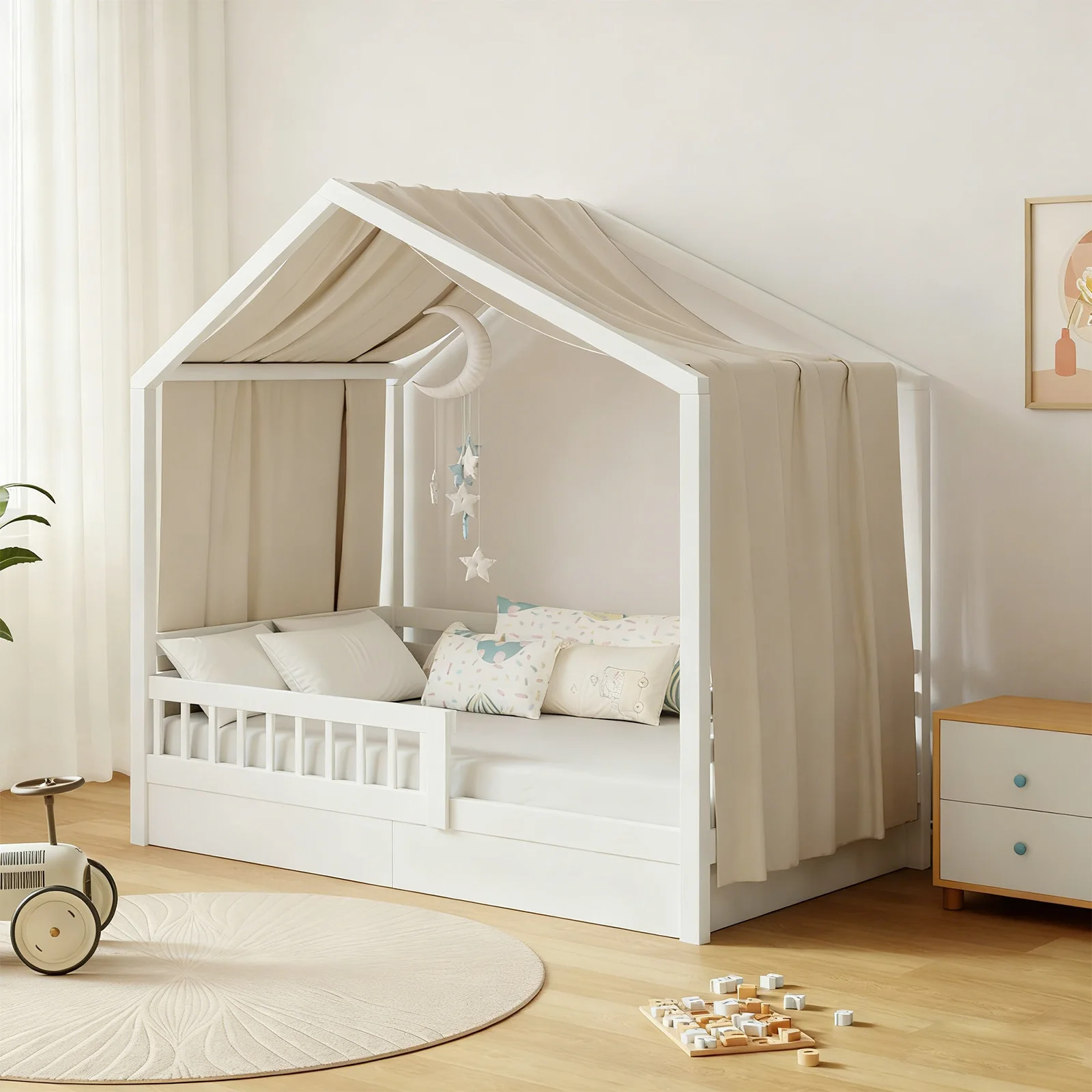 Stapelbed luifel 1/2 stuk mousseline stapelbed luifel, stoffen luifel voor stapelbedden geschikt voor bedluifel, slaapkamerdecoratie