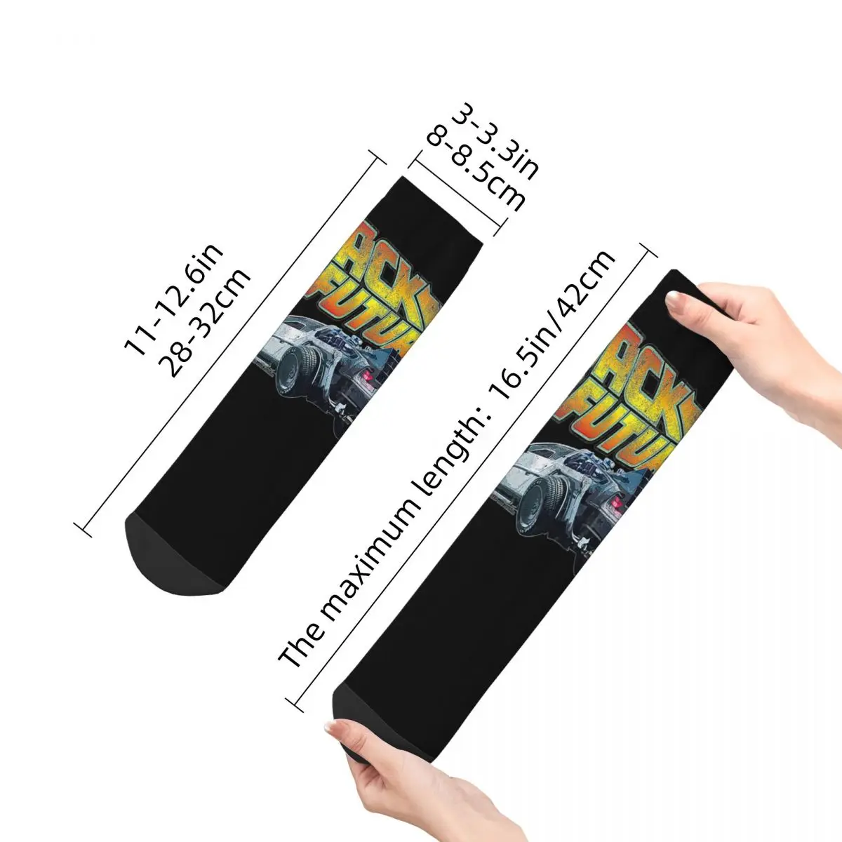 Calcetines de Regreso al futuro, medias absorbentes del sudor Harajuku, calcetines para todas las estaciones, accesorios para regalos de hombre y mujer
