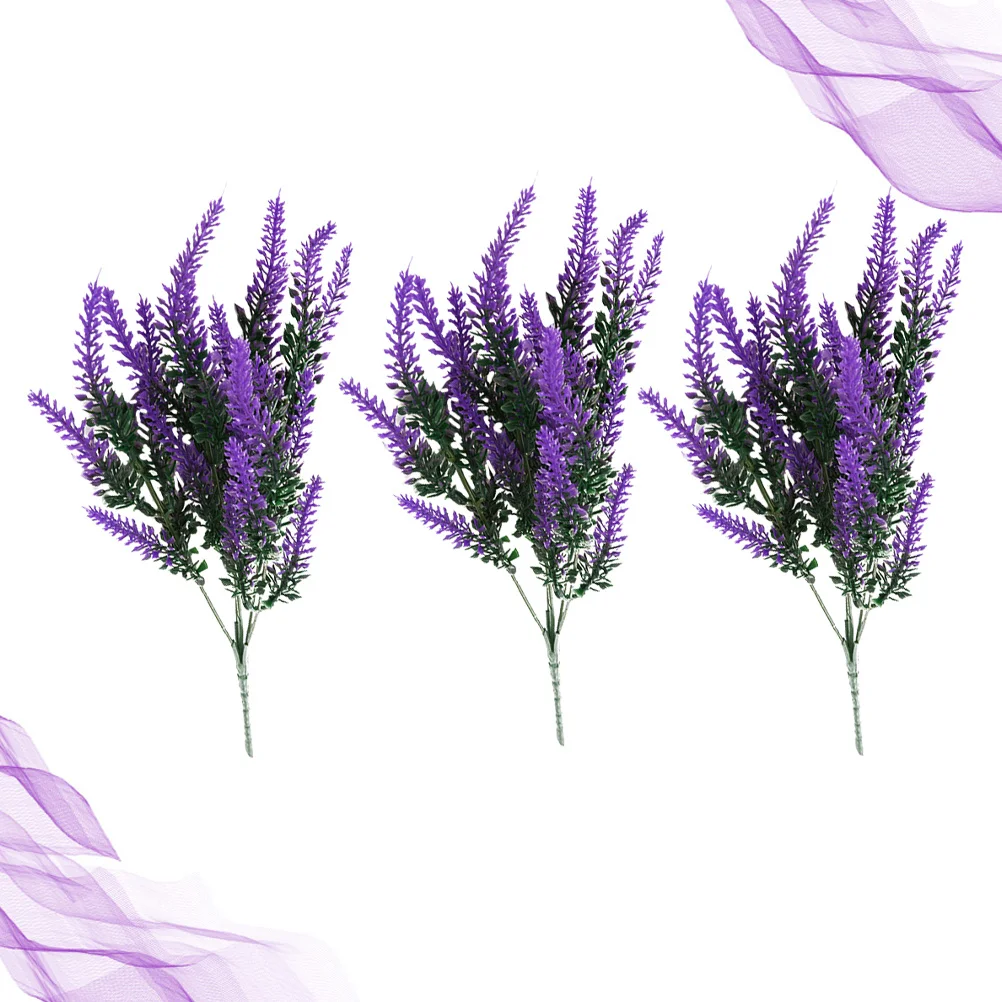 

3pcs Artificial Lavender Flowers Simulation Plants For Home Office Decoration Wedding Bouquet Vase Arrangement Party Decor