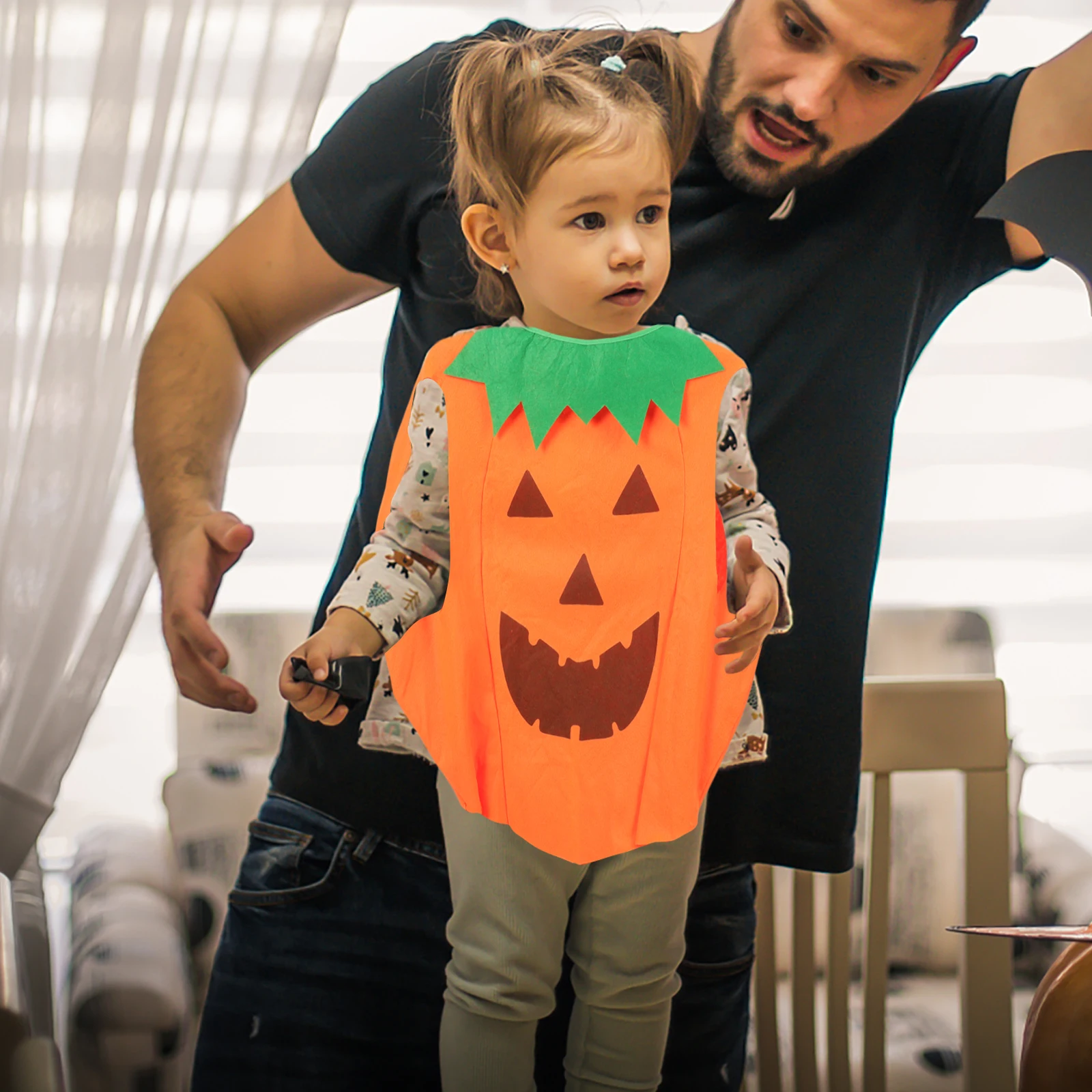 

3pcs Clothing Halloween Pumpkin Hat PCS Halloween Costume Pumpkin Suit Newborn Child Hat Suit Role Play Props