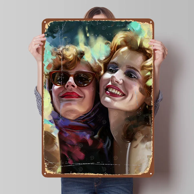 Металлическая вывеска «Тельма и Луиза», постер с фильмом, украшения для домашнего декора, жестяные вывески на заказ для настенного художественного украшения в стиле ретро