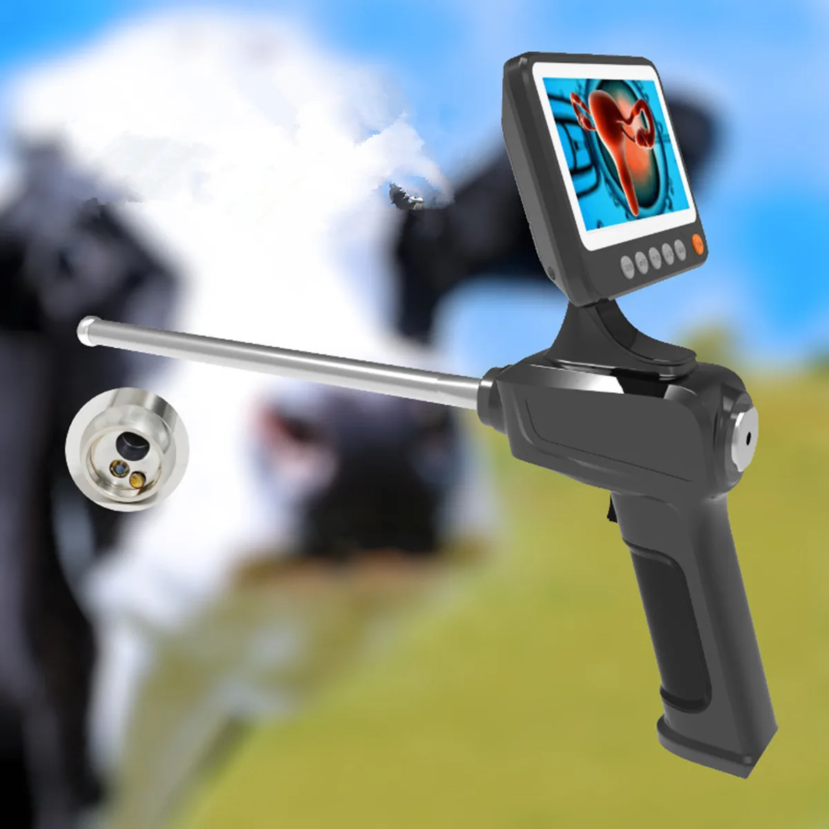 For Cow Visual Endoscope Sperm Gun Artificial Insemination Veterinary Breeding Device Cow Artificial Pregnancy Tools Cattle Farm