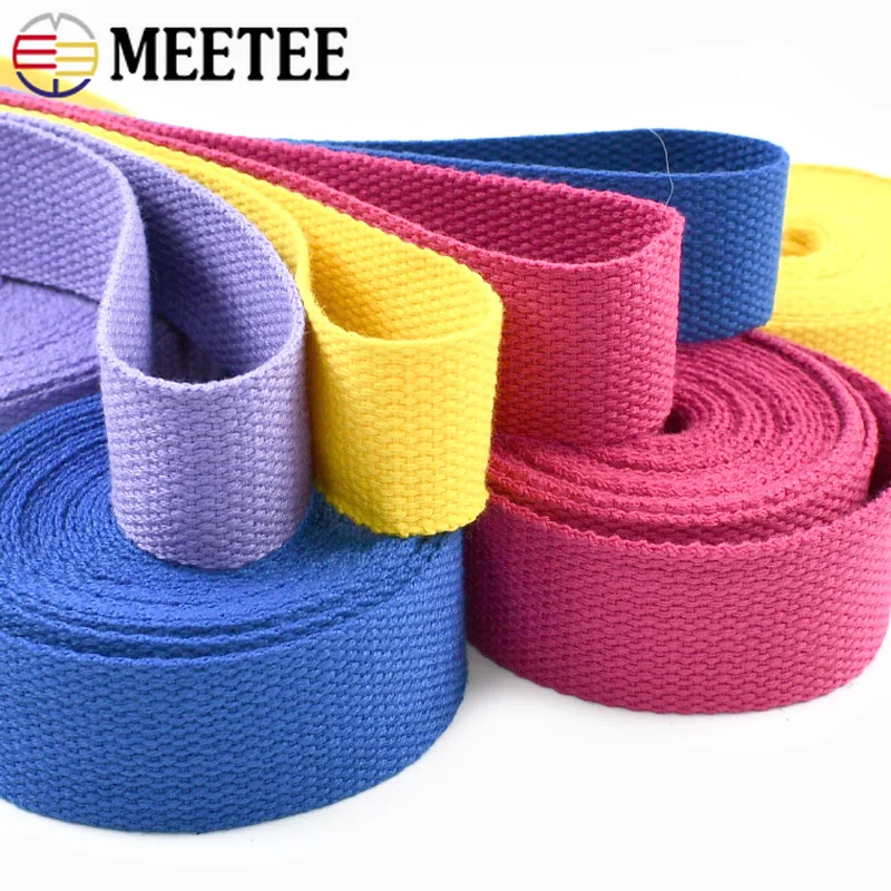 Correas de algodón de 5 metros, 20-50mm, 1,5mm de grosor, cinta de alta tenacidad para mochila, cinta de etiqueta, cinta de costura para ropa,