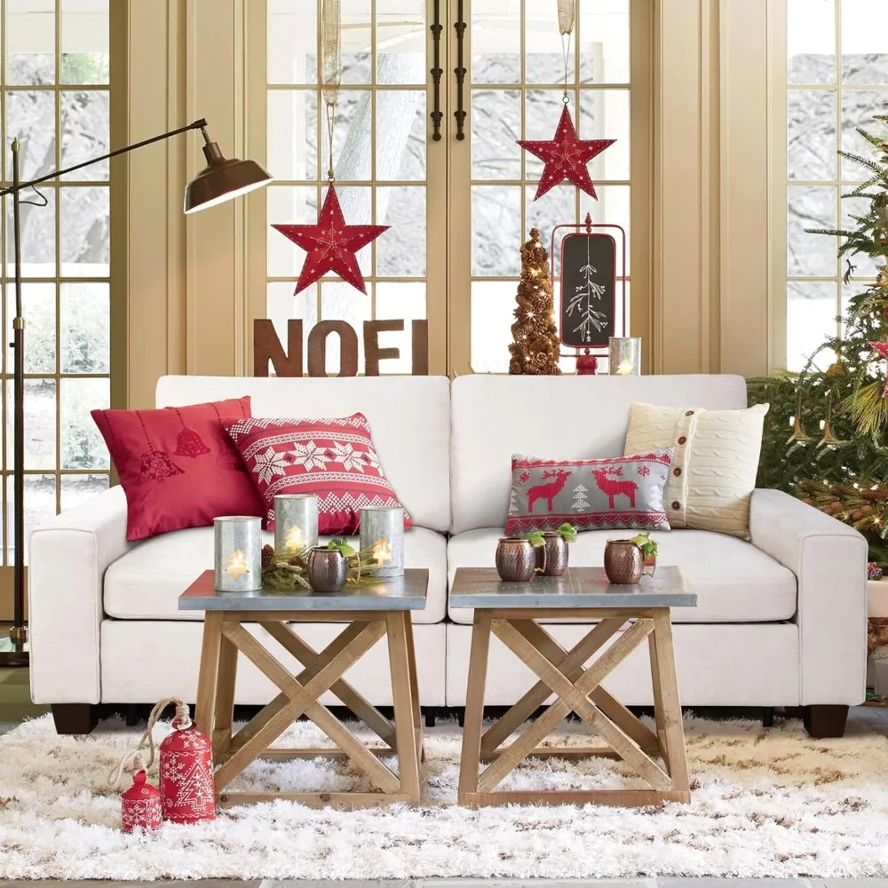 

Chenille Sectional Sofa with Storage,Modern 3-Seater Comfy Couches with Movable Ottoman,Side Pocket Washable Cushion Cover